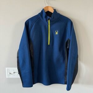 Spyder Men's Navy and Black Zip-Up Sweater